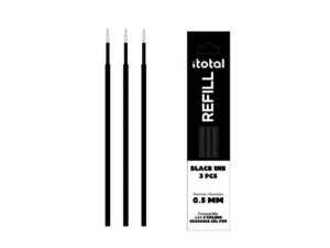 Set de 3 piezas de Recambio de Tinta Borrable para boligrafos 4 en 1 Negro