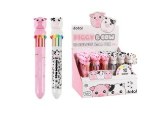 Bolígrafo Multicolor PIGGY & COW - expositor 36 uds