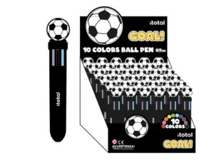 Bolígrafo Multicolor FOOTBALL - expositor 36 uds