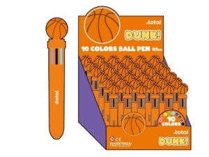 Bolígrafo Multicolor BASKETBALL - expositor 36 uds