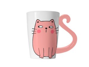 Taza de Cerámica Gato Rosa