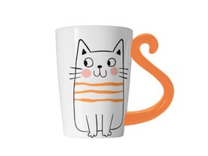 Taza de Cerámica Gato Naranja