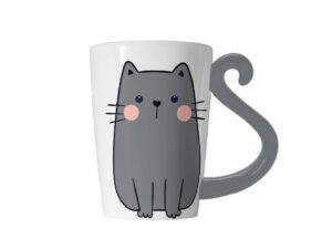 Taza de Cerámica Gato Gris