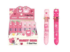 Bolígrafo Multicolor Oso Rosa - expositor 36 uds