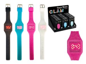 Reloj Táctil Purpurina - expositor 24 uds