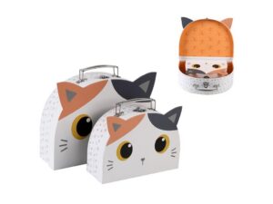 Cajas de Regalo con asa ORANGE CAT set de 2 uds