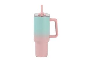 Taza de Viaje 1200 ml sombreada verde azulado/rosa
