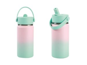 Botella Térmica 400 ml con asa sombreada rosa/verde azulado