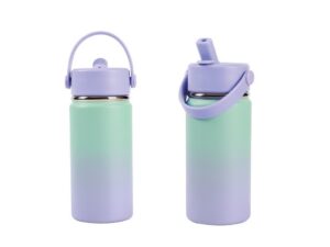 Botella Térmica 400 ml con asa sombreada verde azulado/lila