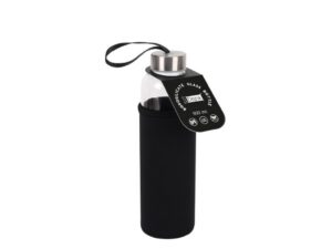 Botella de borosilicato 500 ml con funda negra en neopreno