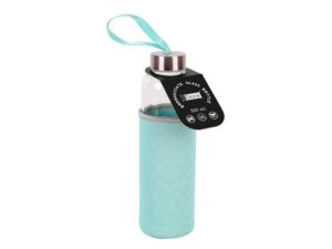 Botella de borosilicato 500 ml con funda verde claro en neopreno