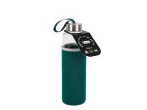 Botella de borosilicato 500 ml con funda turquesa en neopreno