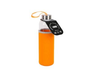 Botella de borosilicato 500 ml con funda naranja en neopreno