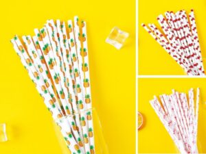 Set de 20 Pajitas de Papel con diseños mixtos