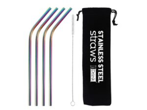 Set de 4 Pajitas de Metal Rainbow