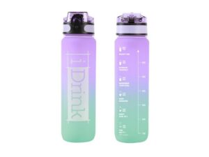 Botella Tritan 1000 ml violeta y verde azulado
