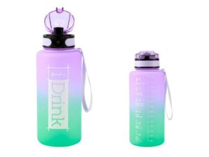 Botella Tritan 1500 ml violeta y Verde azulado