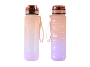 Botella Tritan 1000 ml naranja y lila