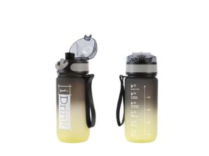 Botella Tritan 500 ml negra y amarilla