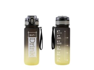 Botella Tritan 750 ml negra y amarilla