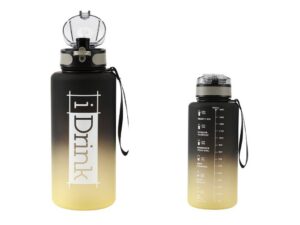 Botella Tritan 1500 ml negra y amarilla