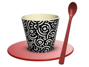 Set de Taza, Cuchara y Plato RPET GEOMETRIC