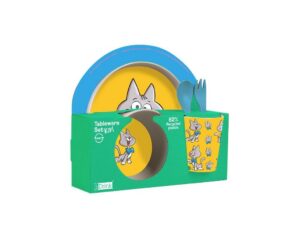 Set RPET Kids con Taza, Cuenco, Plato y Cubiertos C THE CAT