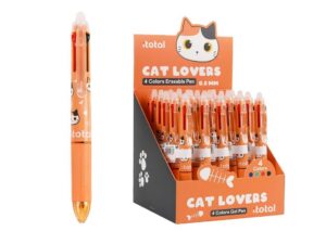 Bolígrafo Borrable 4 en 1 ORANGE CAT - expositor 25 uds
