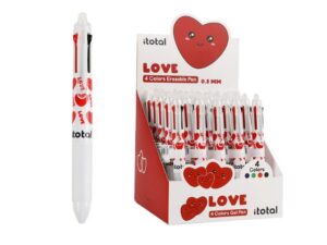 Bolígrafo Borrable 4 en 1 FOLLOW YOUR HEART - expositor 25 uds