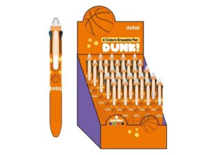 Bolígrafo Borrable 4 en 1 BASKETBALL - expositor 25 uds