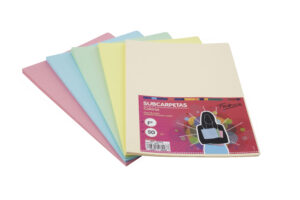 SUBCARPETA 180G FOLIO 50H SURTIDO SUAVE