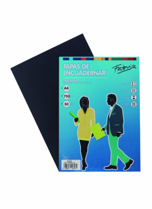 TAPA ENCUADERNA A4 CARTON 750G NEGRO 50U