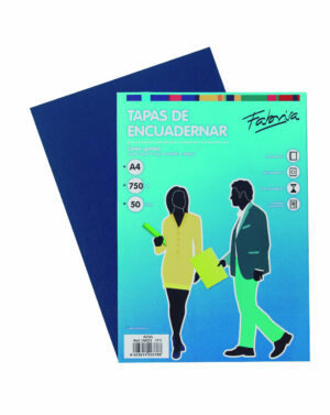 TAPA ENCUADERNAR A4 CARTON 750G AZUL 50U