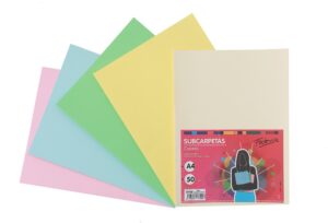 SUBCARPETA 180G A4 50H SURTIDO SUAVE
