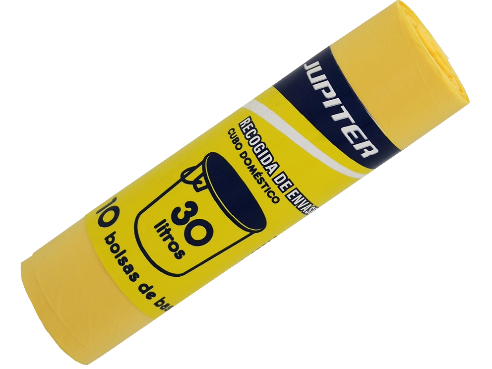 Bolsa Basura Jupiter Amarillo 10 X 30 L
