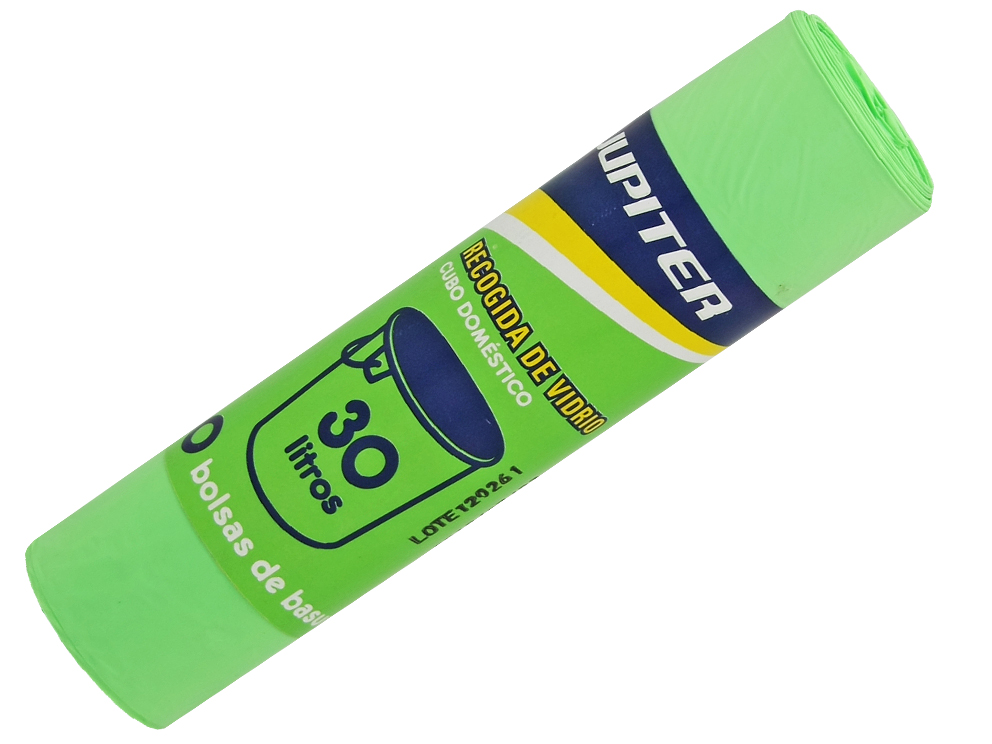 Bolsa Basura Jupiter Verde 10 X30 L