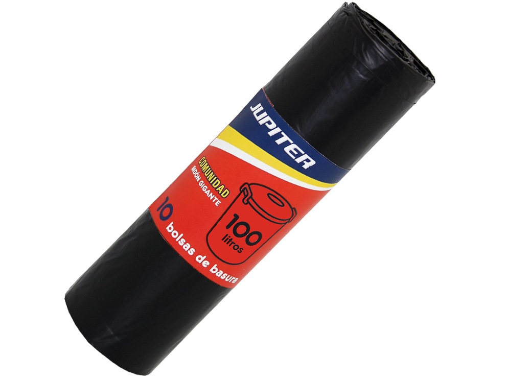 Bolsa Basura Jupiter Comunidad Negro 10 X100 L