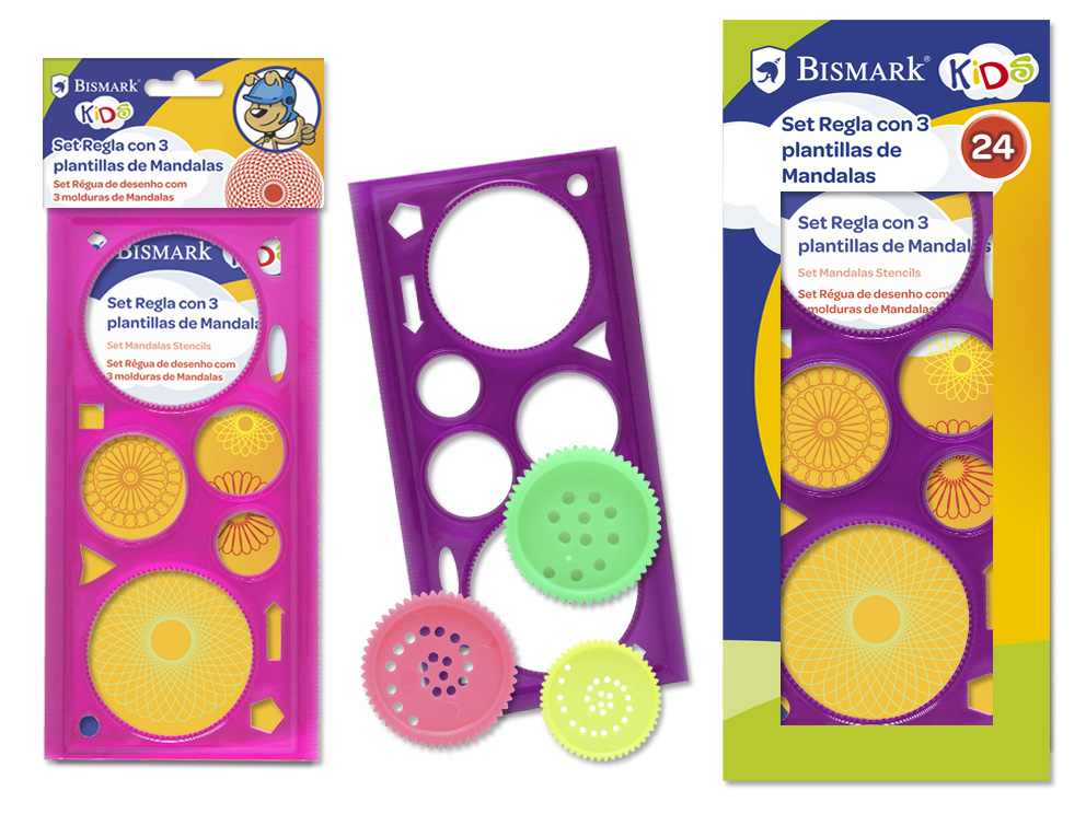 Regla De Diseño Con 3 Plantillas De Circulos