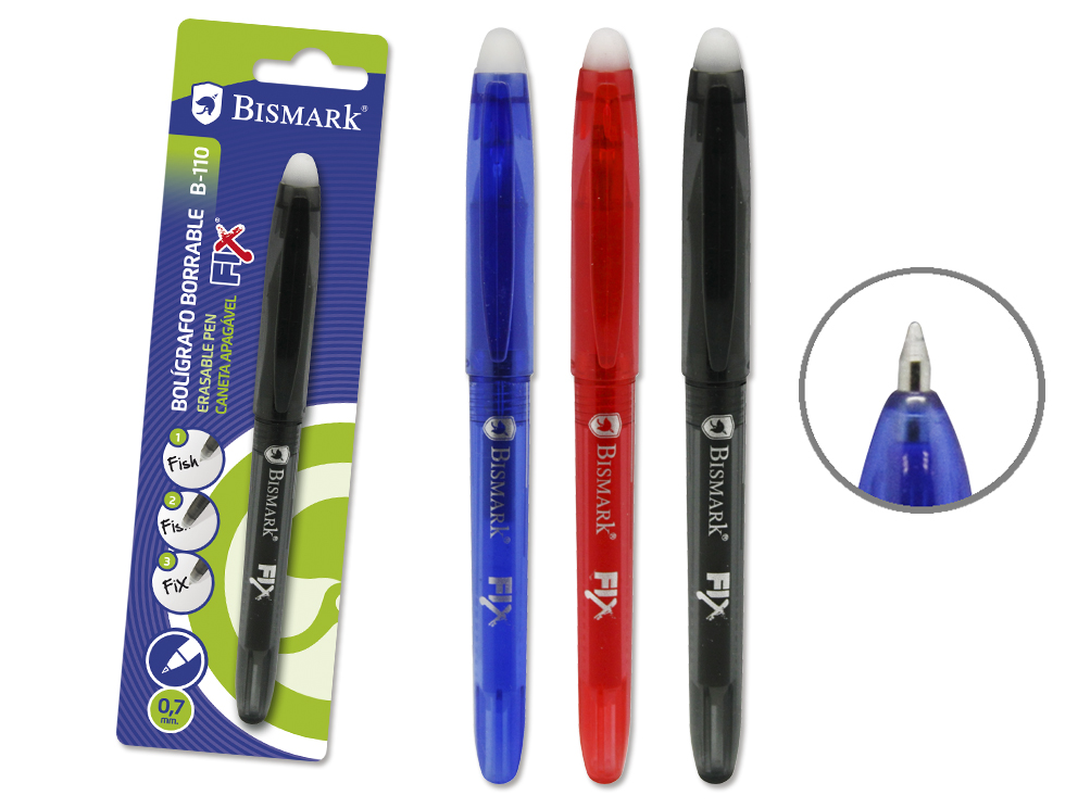 Bolígrafo Bismark Borrable C/Capuchón 0,7 Mm B-110