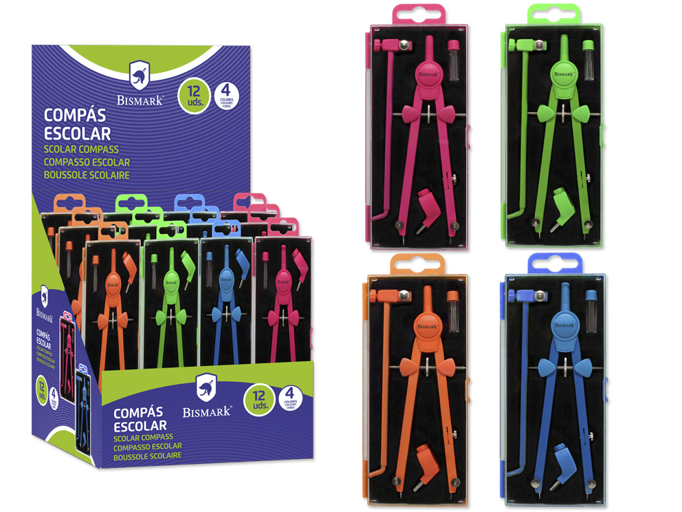 Bismark Compás Automático Neón C/ Alargadera 4 Colores