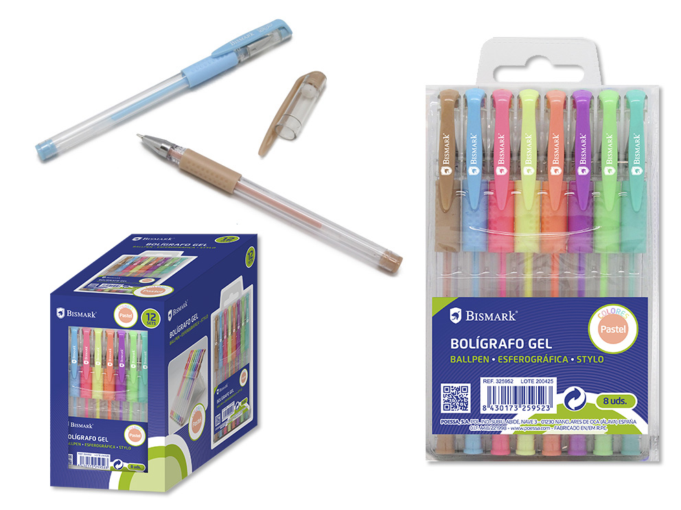 Blister 8 Bolígrafos Bismark Kids Colores Pastel