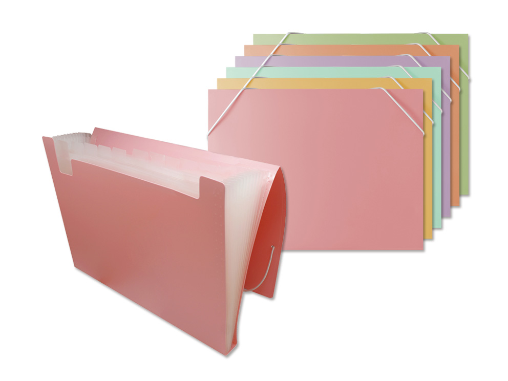 PP Pastel Carpeta Fuelle 12 Dept. A4