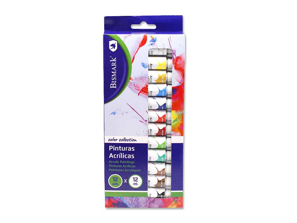 Set Pinturas Acrilicas Tubos 12 Colores X 12 ml