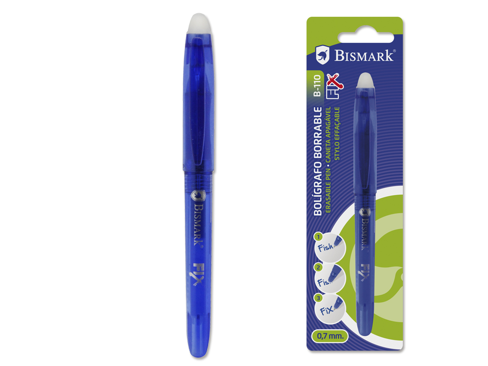Bolígrafo Bismark Borrable C/Capuchón 0,7 Mm B-110