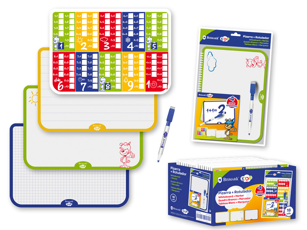 Set 2 Pizarras Surtidos C/Tablas + Rotulador/Borrador