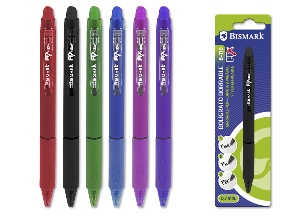 Bolígrafo Bismark Borrable Colores Surtidos C/Cl 0,7 mm