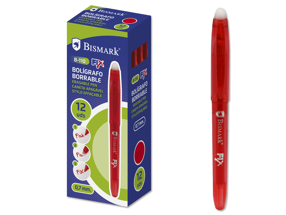 Bolígrafo Bismark Borrable C/Capuchón 0,7 Mm B-110