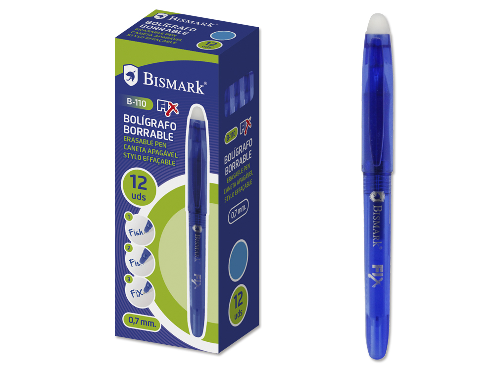Bolígrafo Bismark Borrable C/Capuchón 0,7 Mm B-110