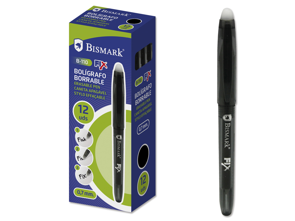 Bolígrafo Bismark Borrable C/Capuchón 0,7 Mm B-110
