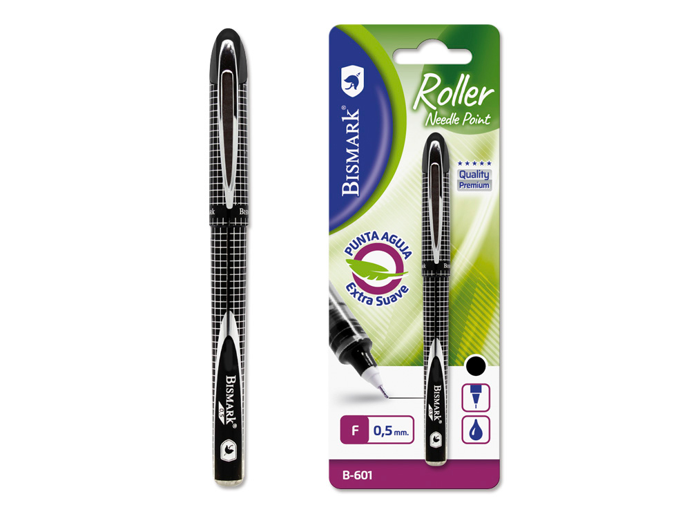 Bolígrafo Bismark B-601 Aguja 0.5mm Bl Negro